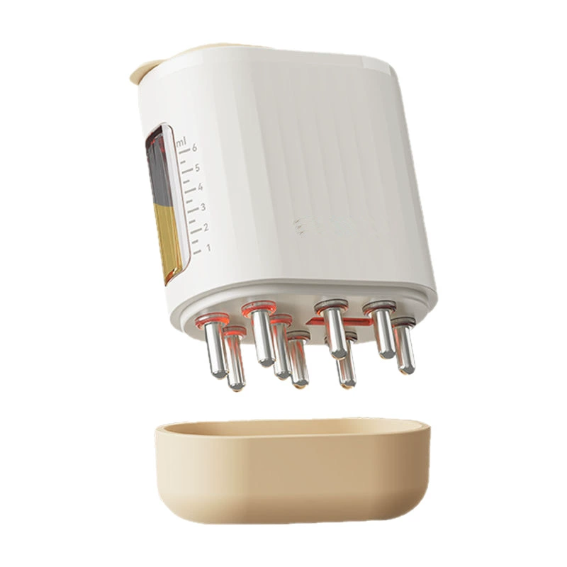 Новый аппликатор для лечения кожи головы Электрическая вибрирующая массажная расческа Красный свет EMS Микротоковый аппликатор для лечения кожи головы Расческа для лечения кожи головы