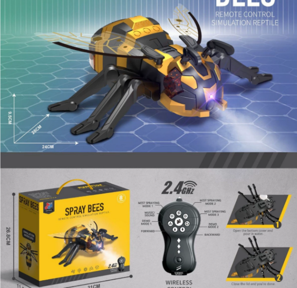 Трансграничные дистанционно управляемые игрушки-насекомые для детей: пчела, паук, стрекоза и осьминог — подарок от Amazon