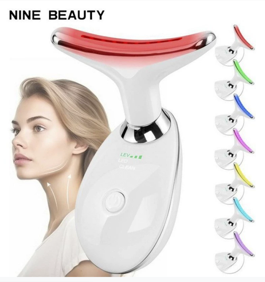 Уход за лицом и шеей Устройство для красоты шеи Устройство для подтяжки и укрепления кожи с ультразвуковой вибрацией Устройство для красоты против морщин Уменьшает морщины на шее Перезаряжаемая вибрационная и тепловая терапия