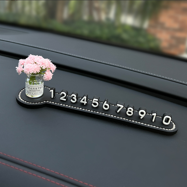 Новая модель автомобиля Временное разрешение на парковку Перемещение Контактный номерной знак Креативный премиальный автомобильный интерьерный орнамент Декоративный элемент