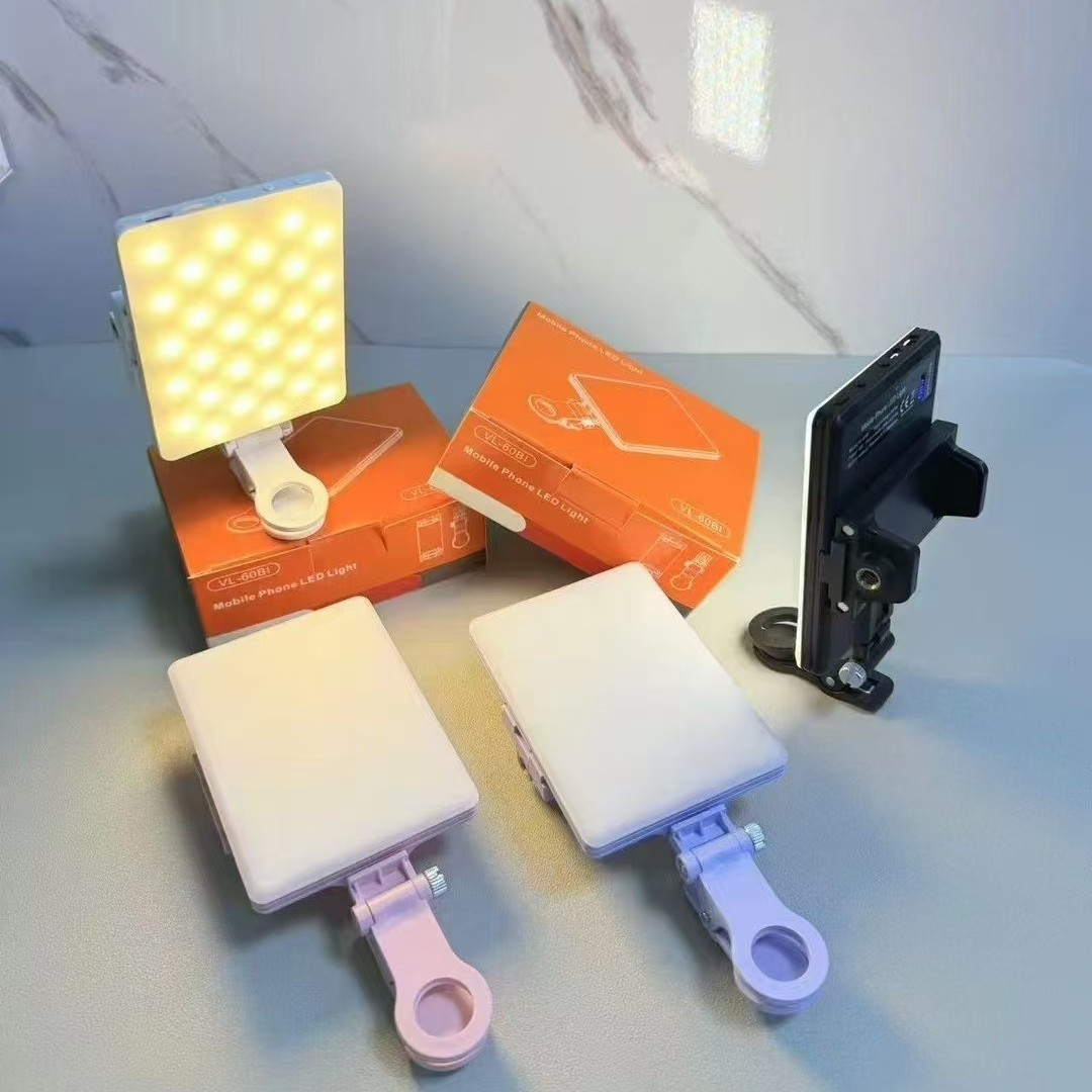 VL-60BI Клипсовый карманный светильник Мини-квадратный заполняющий светильник для съемки на планшете на открытом воздухе и прямых трансляций RGB Заполняющий светильник для мобильного телефона