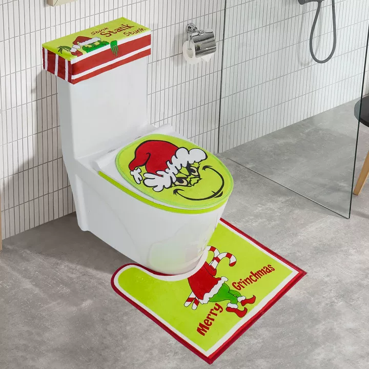 Трансграничный независимый сайт электронной коммерции: рождественская накидка на сиденье унитаза и украшение для подножки «Гринч»