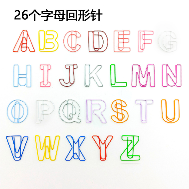 Креативные металлические скрепки из 26 букв разных цветов и форм Канцелярские и учебные принадлежности для организации документов