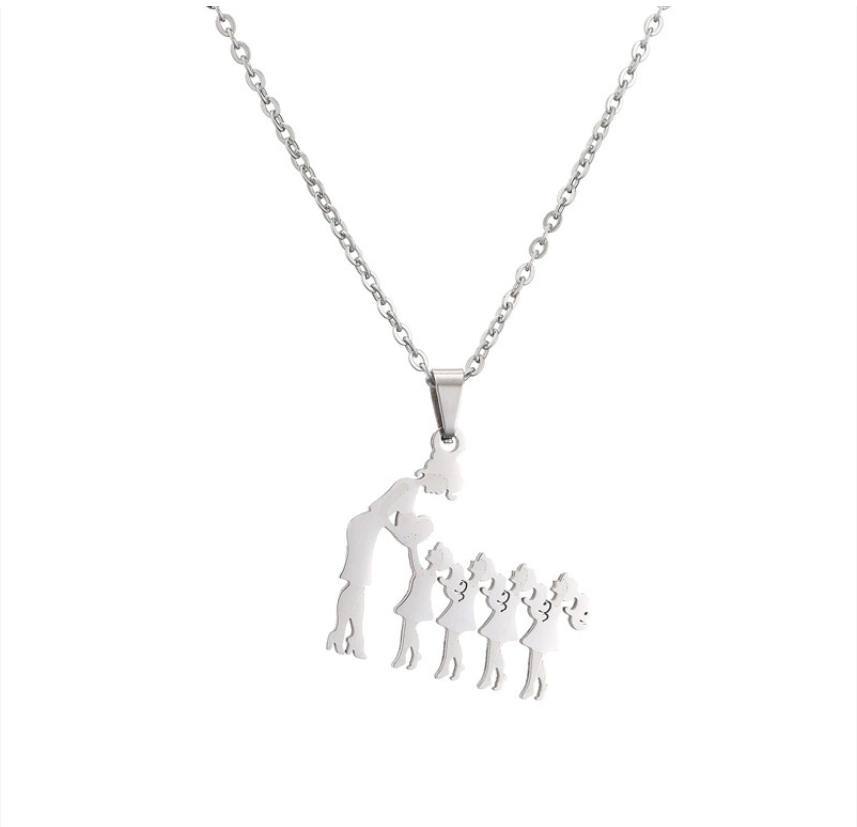 Трансграничный титановый стальной кулон для матери, сына и дочери из нержавеющей стали Кулон на День матери Ювелирные изделия Европейская и американская мода Модные аксессуары