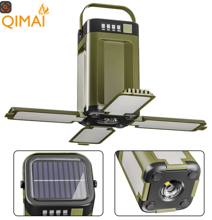 Трансграничный новый многофункциональный уличный фонарь для кемпинга с поддержкой вывода на четырехлистный складной солнечный фонарь для кемпинга с окружающим освещением