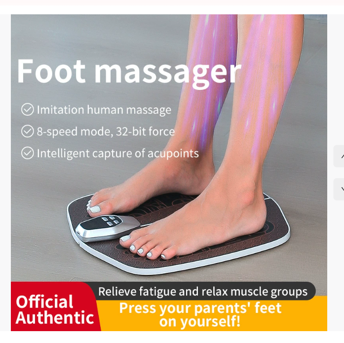 Новинка EMS Массажная подушка для ног Машина для терапии стоп Импульсный массажер для рефлексологии стоп с микротоковой терапией стоп