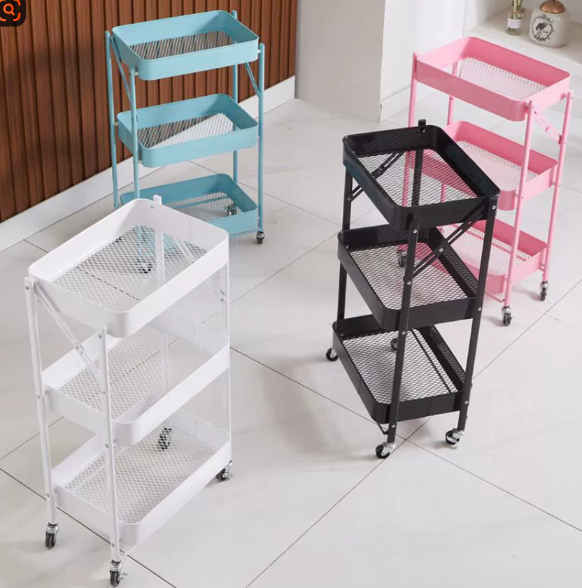 Полка для закусок Складная тележка для кухни Стеллаж для хранения Весьмауниверсальная многоярусная полка для хранения в гостиной