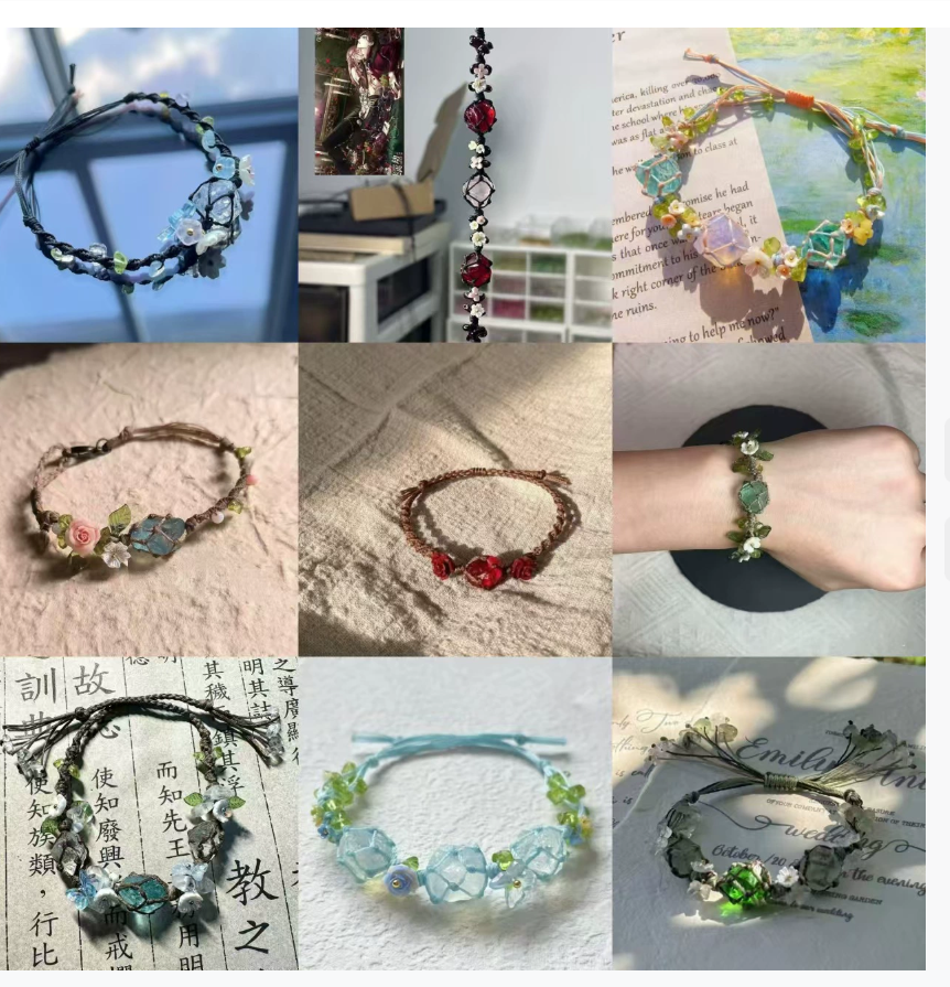 Оригинальная коллекция браслетов с макраме и кристаллическими цветами. Ручная работа, узелковый дизайн. Идеальный подарок для вашей лучшей подруги.