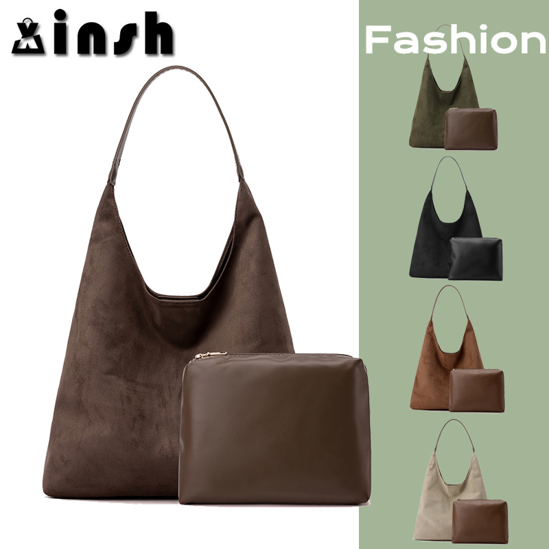 Сумка для мамы и ребенка, подходящая для поездок на работу. Новая минималистичная сумка через плечо из замши для женщин. Большая вместительная универсальная сумка.