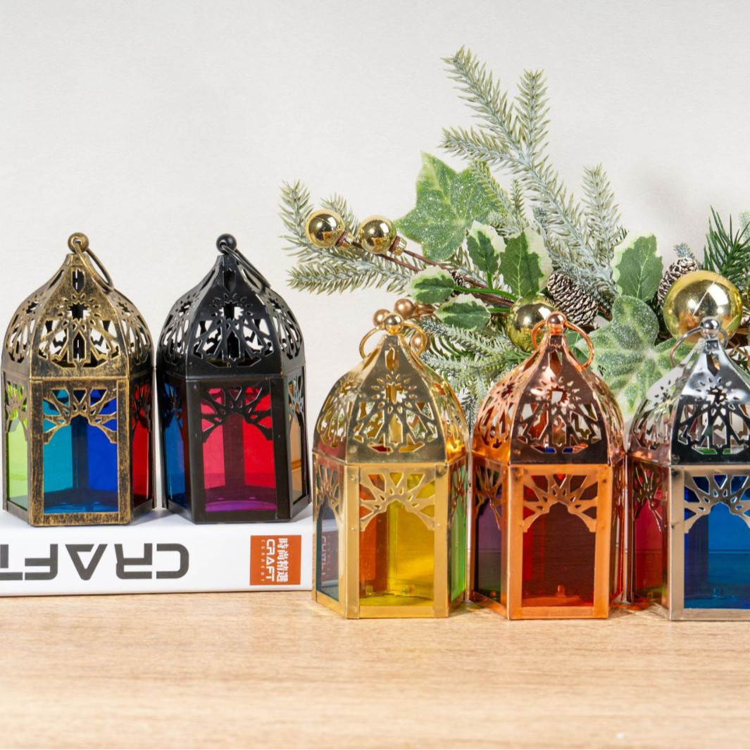 Пятиугольный подсвечник из кованого железа в европейском стиле, свечной фонарь, декоративный элемент для сада и столовой, рождественский фонарь, марокканская свеча