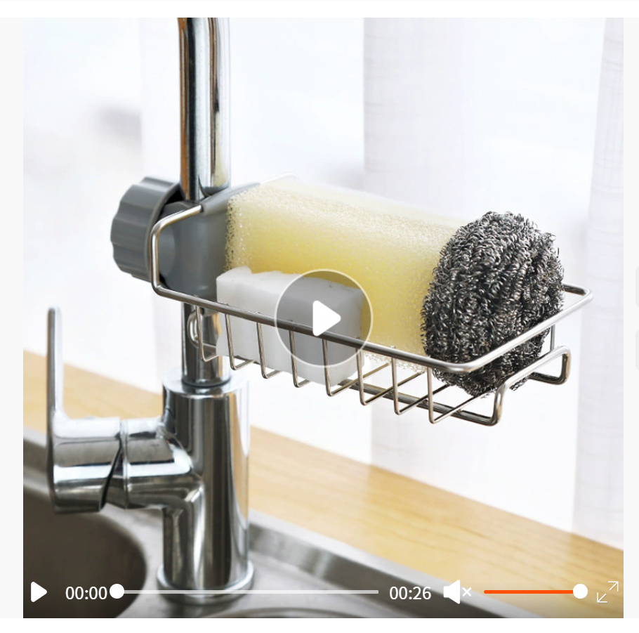 Стойка для хранения смесителей для кухонной раковины Стойка для сушки из нержавеющей стали Креативный одноярусный органайзер для кухонных полотенец и кухонных принадлежностей