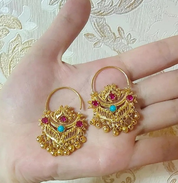 Этнические серьги Zire для женщин Традиционные ретро-серьги ручной работы из Синьцзян-Уйгурского автономного района Серебряные филигранные серьги с бриллиантовыми акцентами