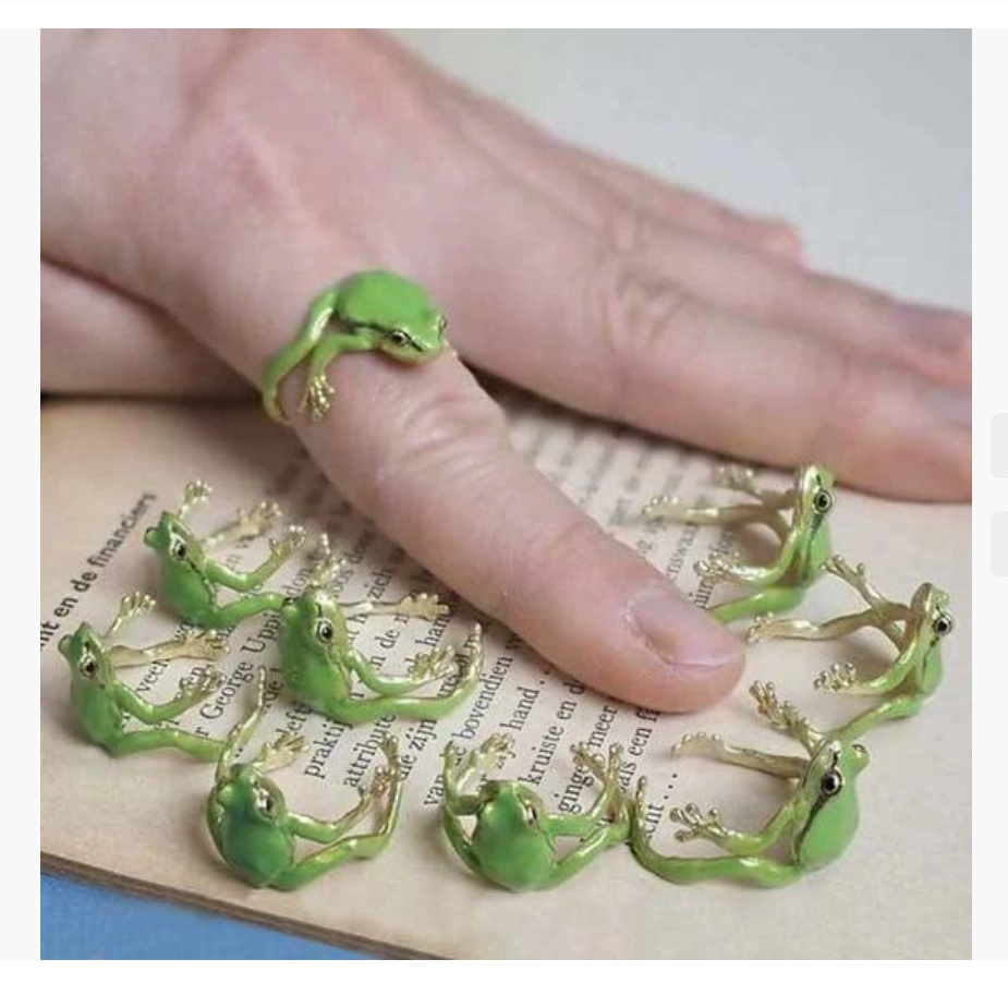 Трансграничное кольцо TreeFrogRing Tree Frog Ring Очаровательный и причудливый дизайн в виде лягушки Регулируемое кольцо с открытым ртом