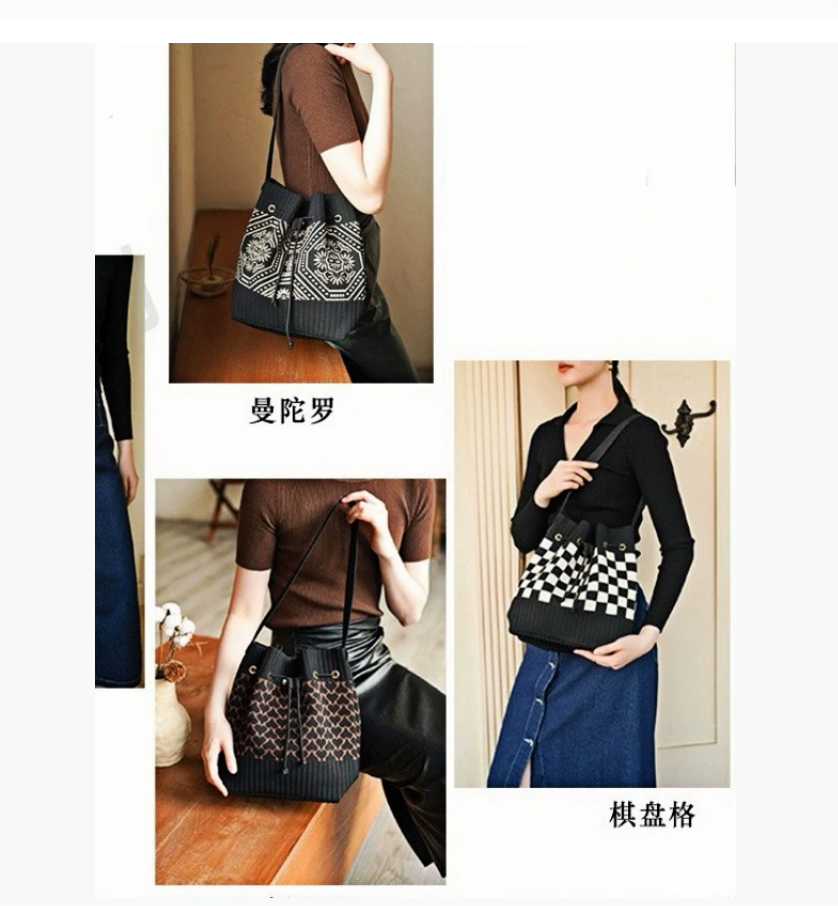 Женская сумка через плечо с открытым верхом, завязками и магнитной застежкой Универсальная сумка в корейском стиле с большим объемом Повседневная и модная