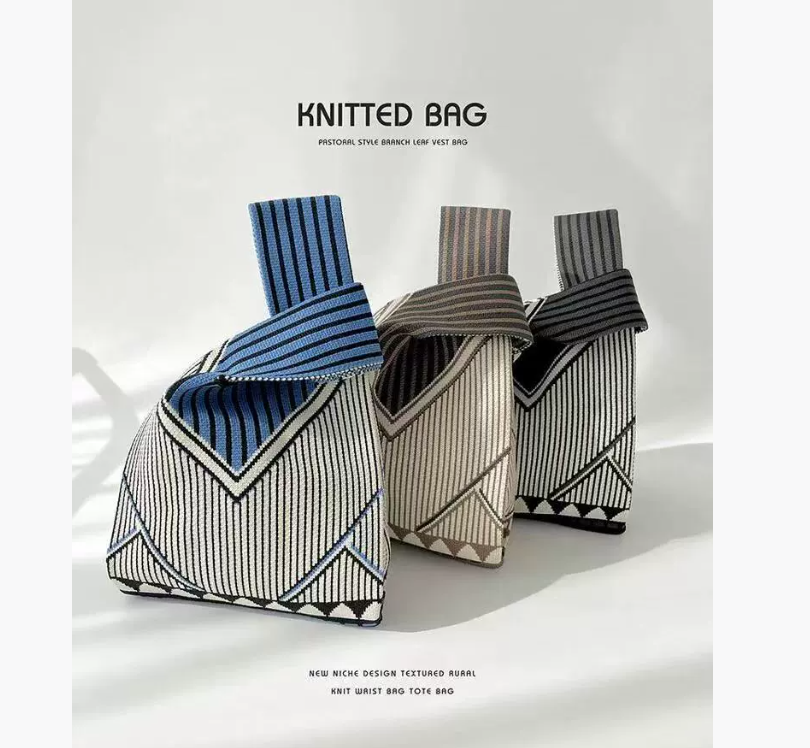 Новая модная в Instagram девичья вязаная сумка, сумка-тоут, сумка через плечо, универсальная вязаная сумка для улицы, вдохновленная японским и корейским стилем.