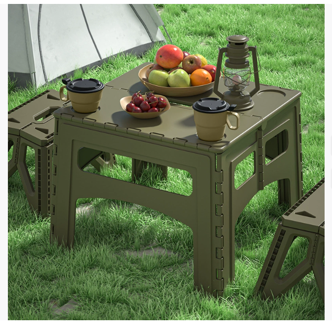 Складной уличный стол Портативный пластиковый стол для кемпинга Небольшой стол для ларька Простой стол для пикника Раздвижной и регулируемый по высоте