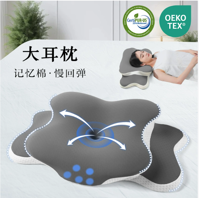 Трансграничный бестселлер Подушка из пены с эффектом памяти Подушка из пены с медленным восстановлением формы Подушка из ледяного шелка с дышащей поверхностью Подушка с глубоким сном Подушка для поддержки шеи в форме бабочки
