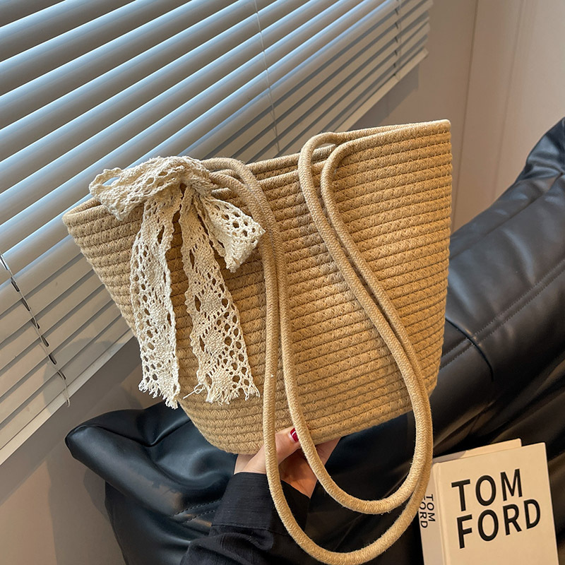 Ручно тканая сумка-тоут - большая вместимость 2026 Новая модель летней универсальной сумки через плечо для пляжного отдыха и путешествий