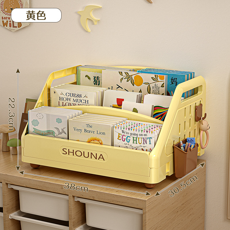 Полка для детских книжек Стеллаж для общежития Компактный органайзер для рабочего стола Многоярусная стеллажная система Складная домашняя книжная полка для чтения