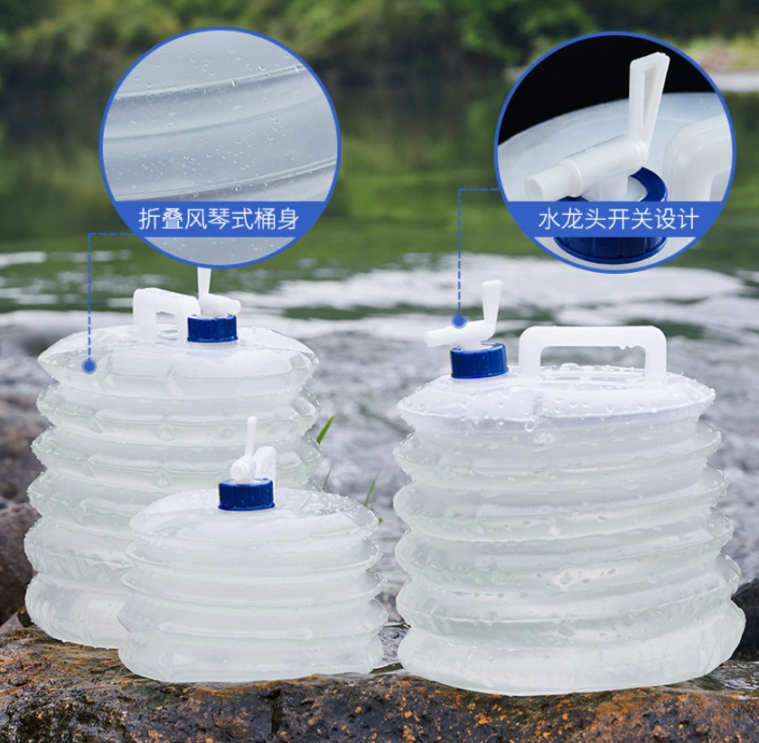 Портативная складная тележка для воды с кувшином, автомобильный резервуар для хранения воды, мешок для воды с краном, оптовая продажа бочек для хранения воды