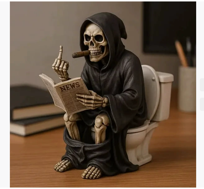 Трансграничная новинка: статуэтка «Средний палец» с изображением Смерти с косой, изготовленная из смолы, украшение для Хэллоуина, небольшой подарок