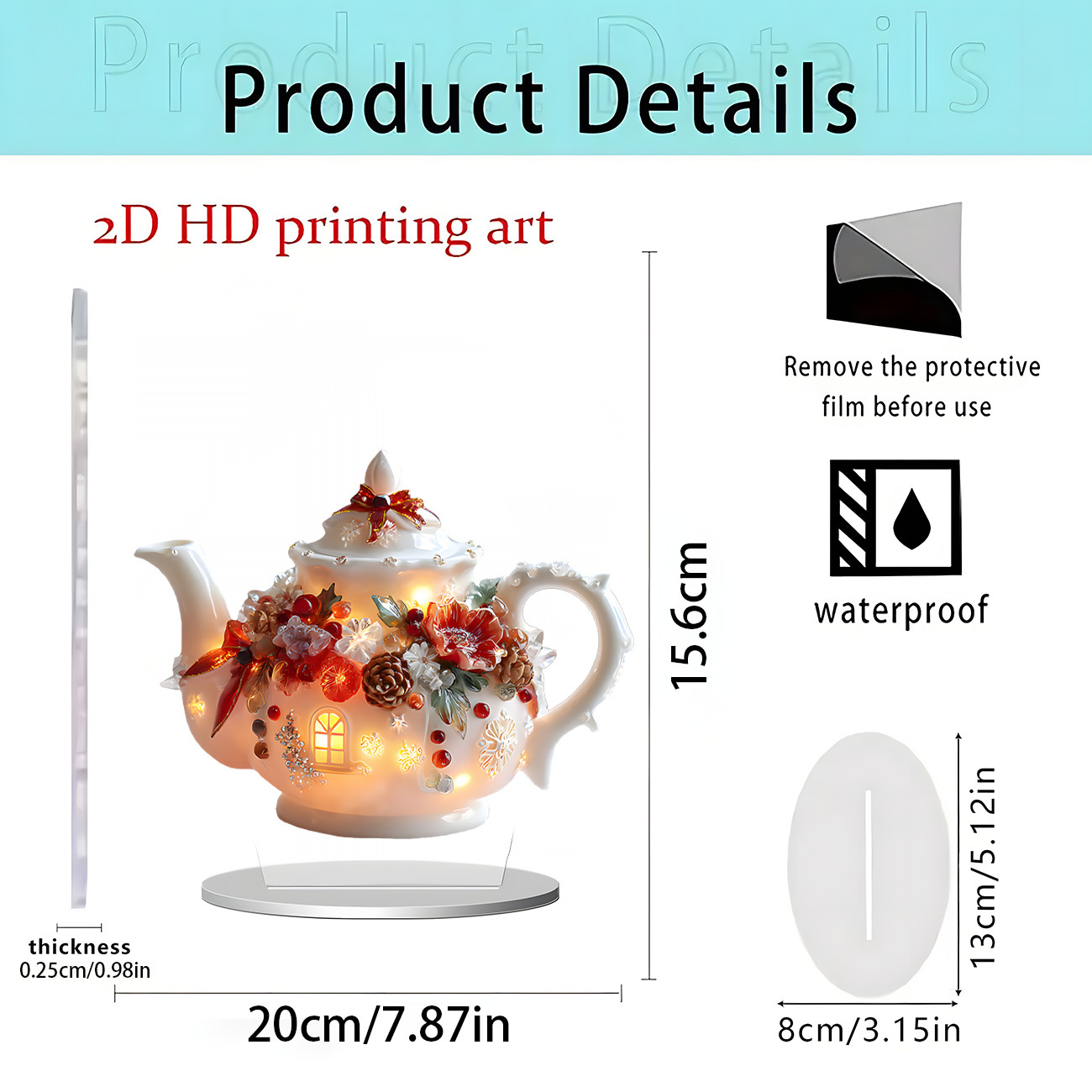 Трансграничные новинки: Декоративное яблочное украшение для Рождества Новогоднее украшение для стола 2D акриловое украшение