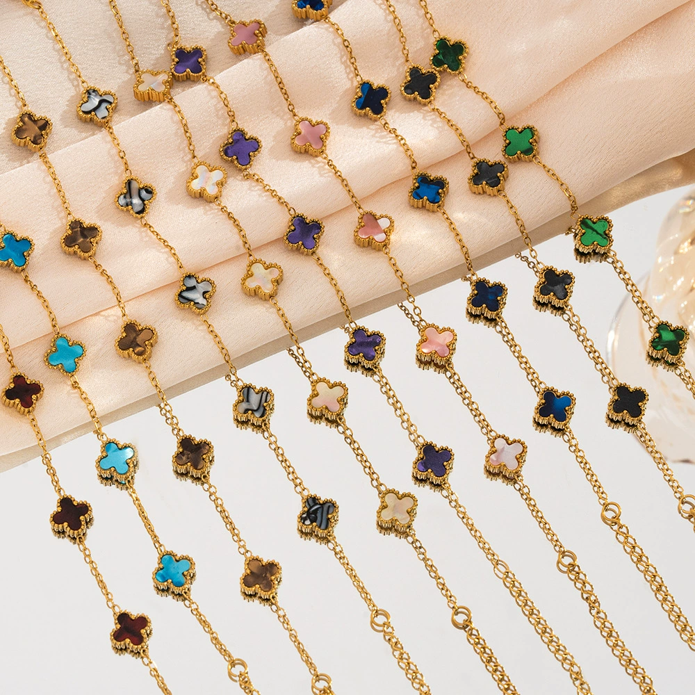 Браслет с четырехлистным клевером 9 мм Роскошный, изысканный бестселлер, популярный во многих странах Женский европейский и американский стиль Невыцветающие украшения Нишевый минималистичный дизайн