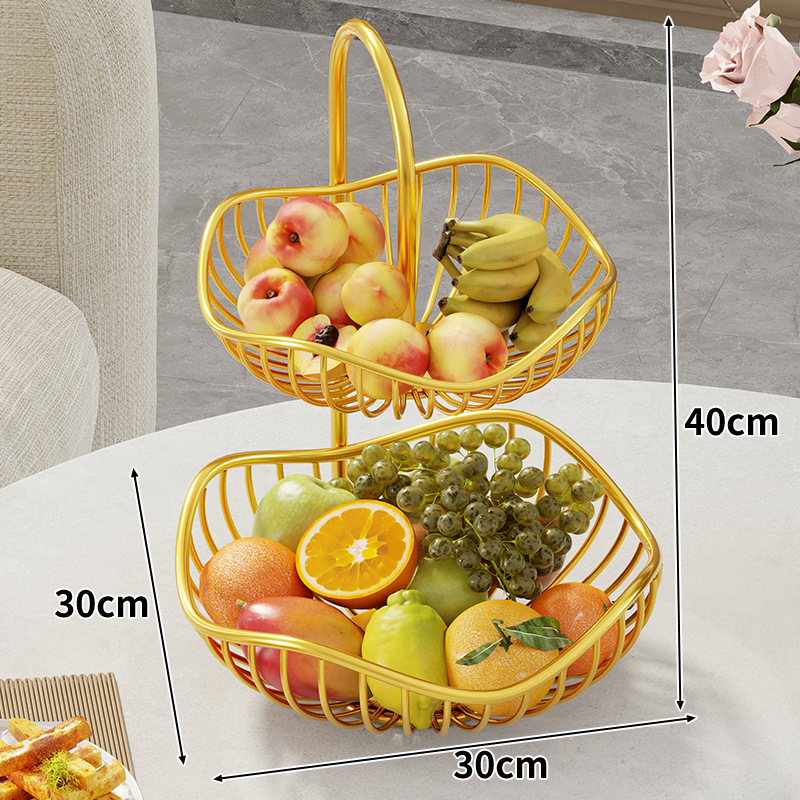 Многоярусная роскошная корзина для фруктов для домашнего использования Настольная подставка для закусок и поднос для фруктов Подставка для закусок к чаю в гостиной Подставка для хранения сухофруктов