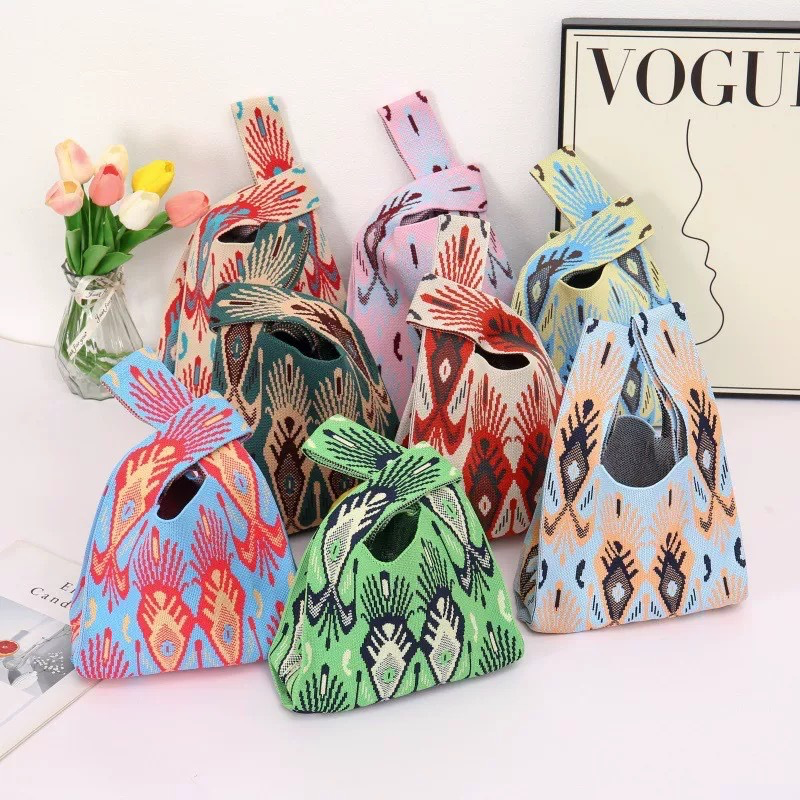 Сумка из трикотажа в этническом стиле Синьцзяна с шелковым цветочным узором Adales Культурно-творческий туристический сувенирный тоут-баг