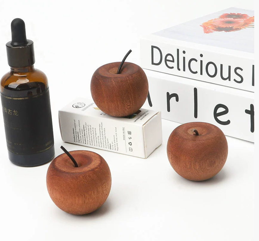 Трансграничный бестселлер: ароматический деревянный диффузор Деревянная резьба в виде яблока Декоративный элемент Креативный диффузор в форме яблока