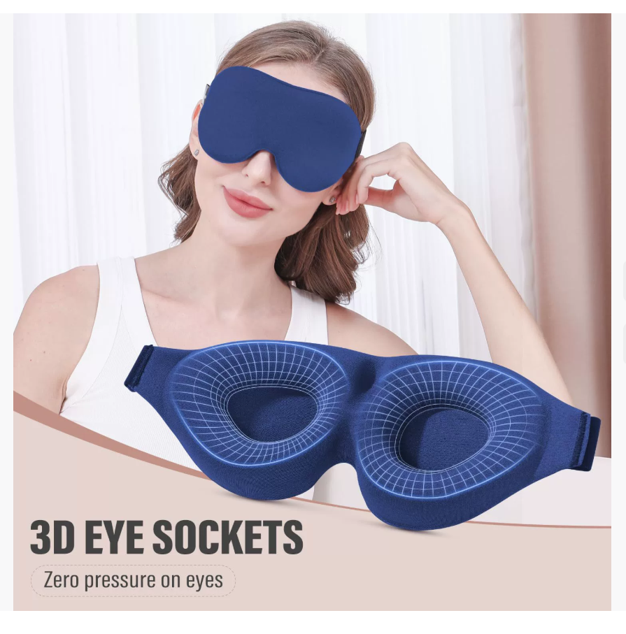 360° полнопокрывающая затемняющая 3D маска для сна Дышащая, не давящая конструкция Подходит как для мужчин, так и для женщин Идеально подходит для студенческих общежитий Маска для сна