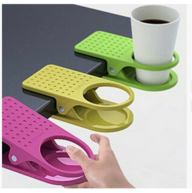 Креативный подстаканник для стола в корейском стиле, пластиковый подстаканник для офисного стола, зажимной подстаканник с большим зажимом