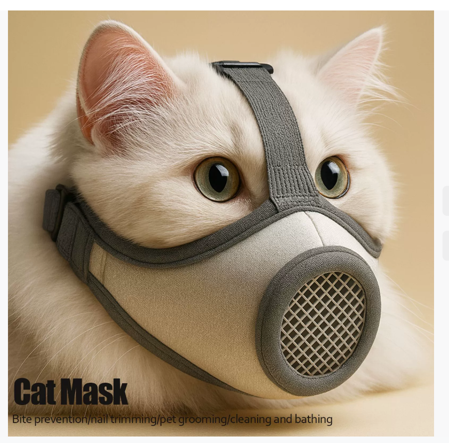 Маска-намордник для кошек Предотвращает чрезмерную вокализацию и кусание Предотвращает случайное проглатывание Дышащий намордник для кошек Товары для животных