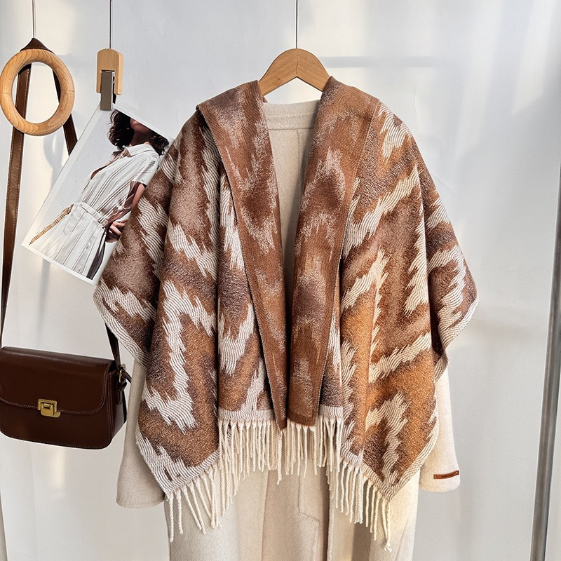 Xinjiang Edles Pattern Этнический шарф из искусственного кашемира для женщин Осень/зима Премиум-шарф с двойной нитью Двусторонняя теплота