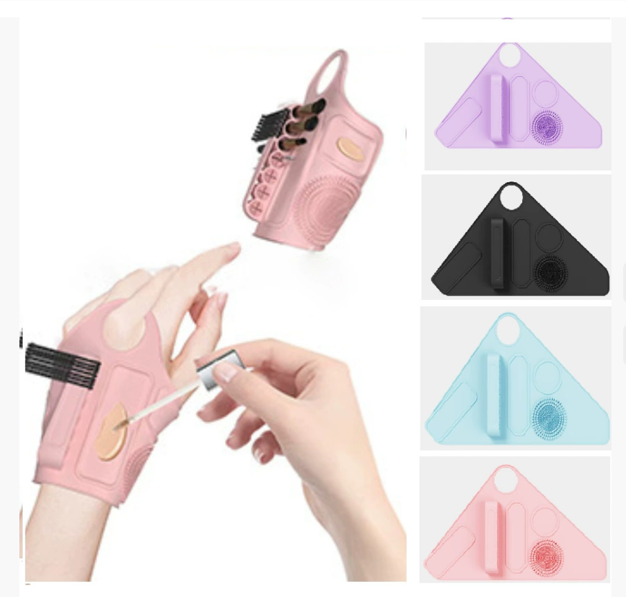 Трансграничный сенсорный силиконовый аксессуар для макияжа в виде браслета Многофункциональный органайзер для кистей для макияжа Пояс для косметических инструментов с отделением для чистки Ремешок на запястье