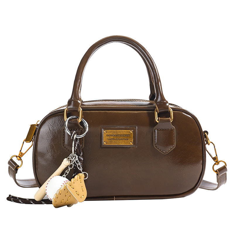 Трансграничная сумка для боулинга для женщин, универсальная сумка в корейском стиле, осенняя модная сумка большой вместимости, сумка через плечо для поездок на работу с ремнем через плечо