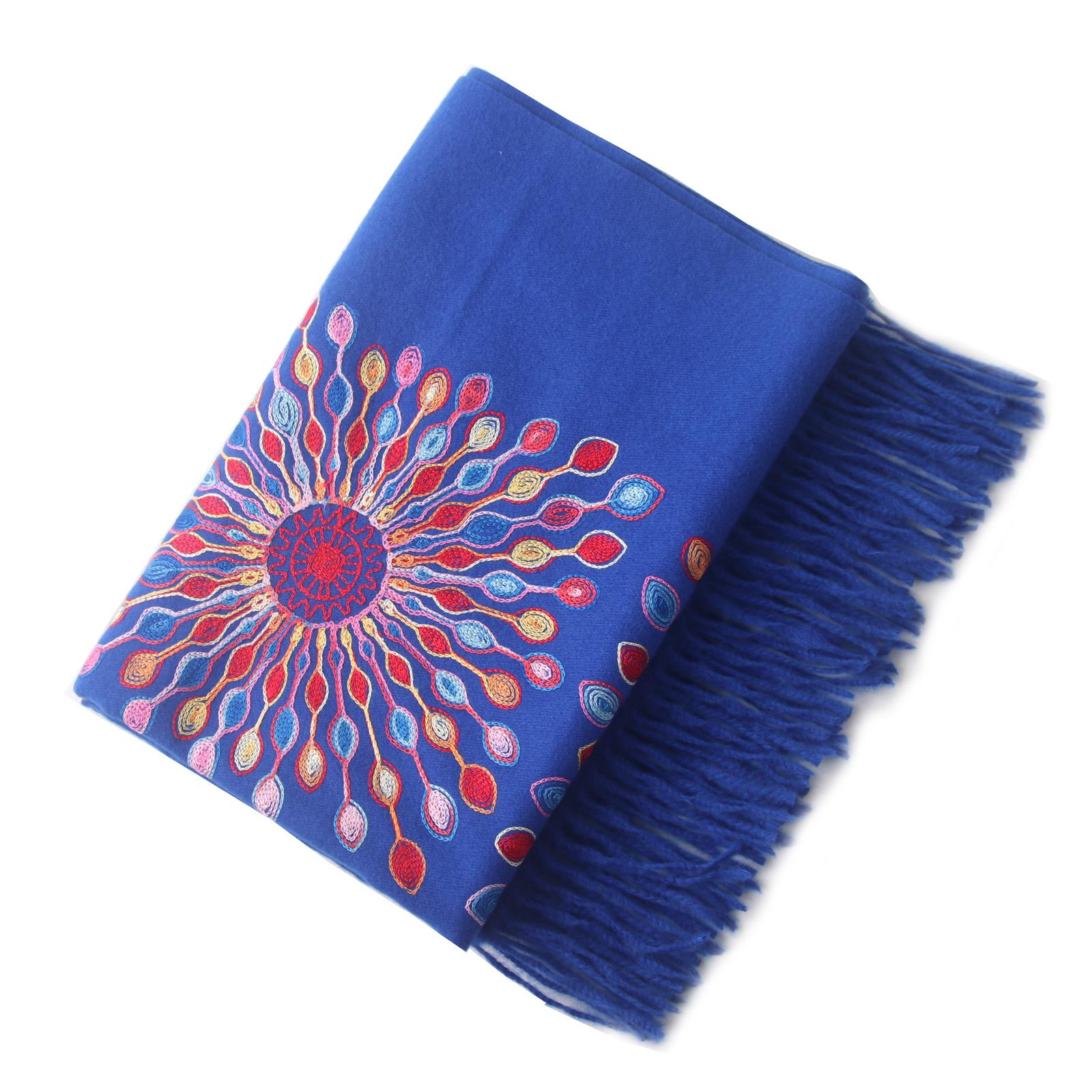 Осенне-зимняя коллекция Шарф для женщин из имитации кашемира из Синьцзяна с этническим узором - универсальный, теплый, с бахромой Шарф из кашемира из Юньнани