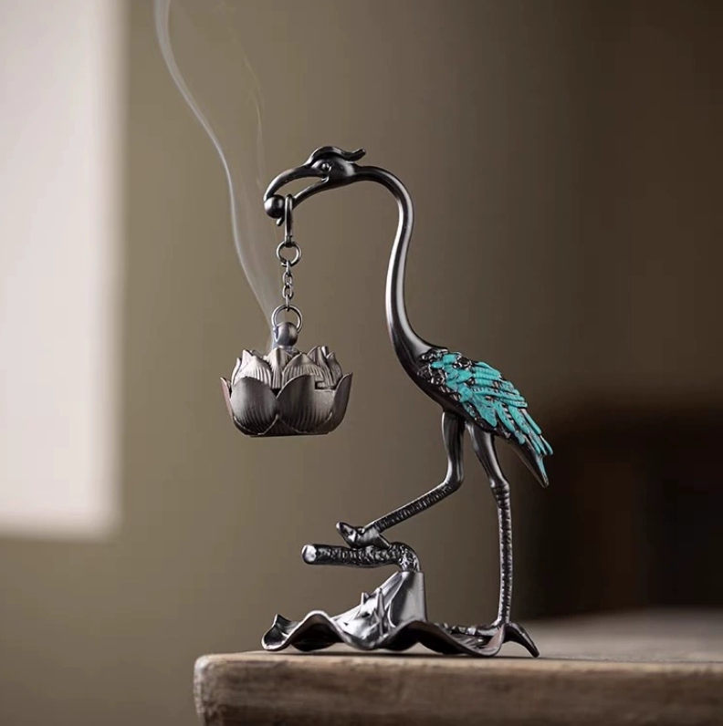 Бестселлерная подвеска-курильница «Маленький журавль» в форме лотоса. Креативный предмет интерьера. Мини-курильница для дома. Диффузор для ароматерапии. Благоприятное облако. Оптовая продажа благовоний.