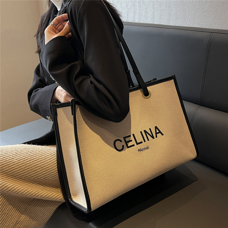 Роскошная сумка большого объема для женщин Новый стиль Холщовая сумка увеличенного размера с утолщенными плечевыми ремнями Сумка для поездок на работу Сумка-тоут Сумка-мумия Сумка-тоут