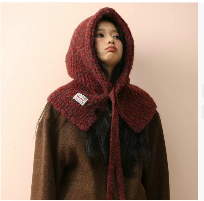 Женская шапка-балаклава с завязками в корейском стиле, новинка зимы 2026 года, теплая шапка и шарф в одном изделии, утеплитель для шеи с капюшоном