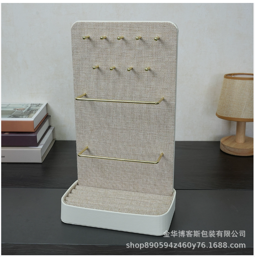 Новая витрина для ювелирных изделий в стиле льна для колец, ожерелий, браслетов и браслетов