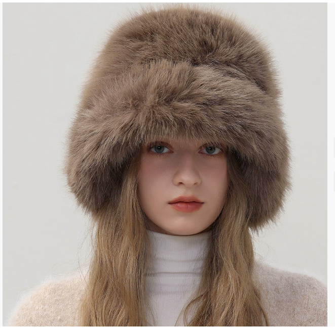 Трансграничная женская осенне-зимняя шапка корейского стиля из искусственного меха лисы, с ушами, уплотненная, экспортного качества, однотонная, с длинным ворсом.