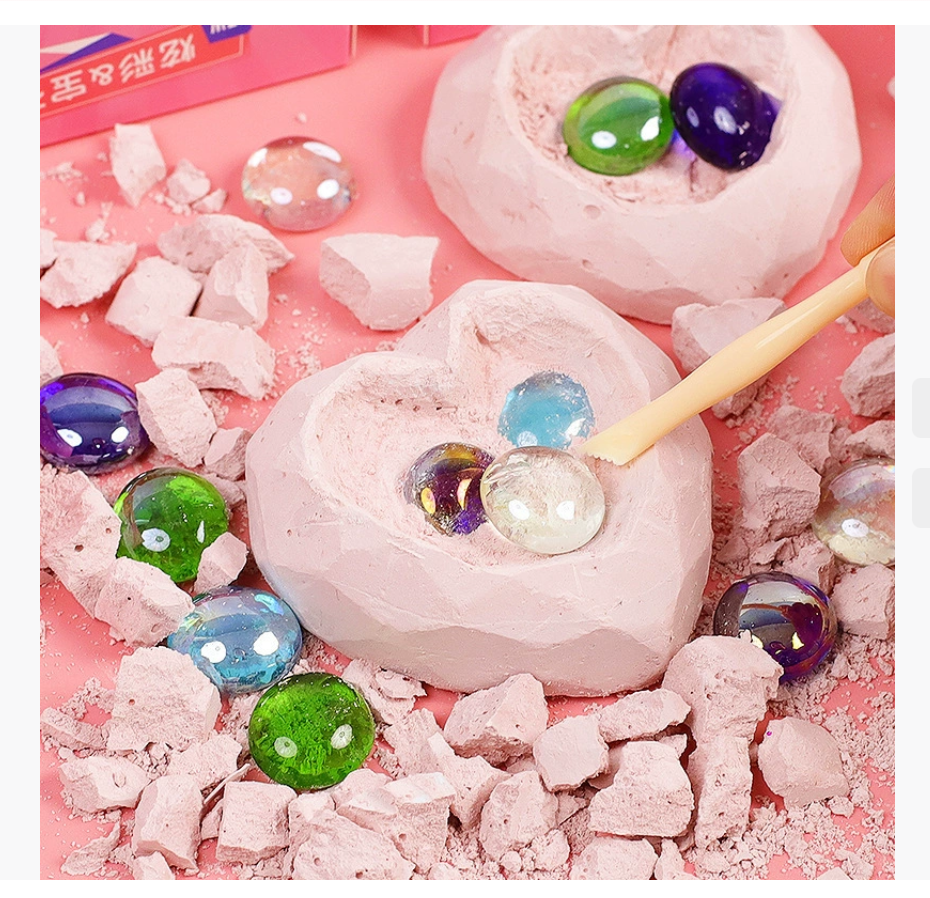 Археологическая игра для детей «Раскопки драгоценных камней» Игрушка для раскопок окаменелостей «Детская самоделка» Детская игрушка «Сокровища в форме сердца»