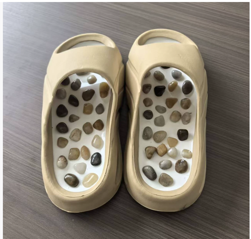 Тапочки для массажа Rainflower Stone Обувь для рефлексотерапии стоп Стелька Домашние тапочки для ванной комнаты с противоскользящим покрытием для мужчин и женщин