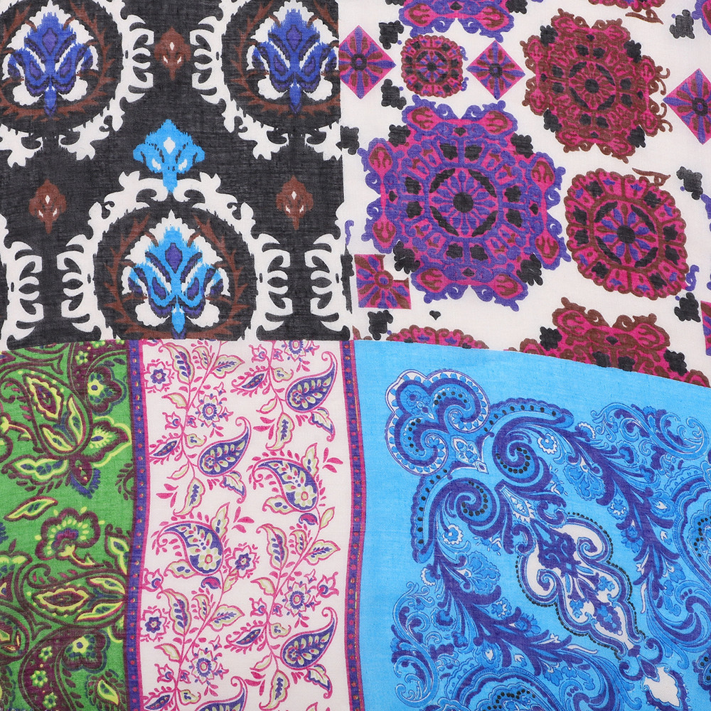 Новые трансграничные шарфы в этническом стиле для путешествий: шелковые шарфы с хлопково-льняной текстурой для защиты от солнца, богемные шали для оптовой продажи