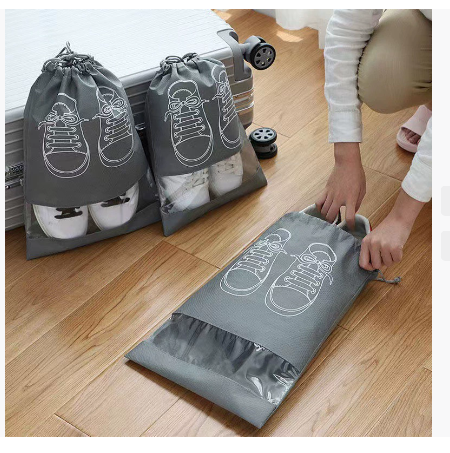 Нетканый мешок для хранения обуви Мешок для обуви с завязками для путешествий Пылезащитный мешок для хранения Прозрачный чехол для обуви Мешок для хранения для домашнего использования