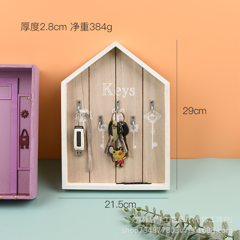 Прихожая Деревянная вешалка для ключей Гостиная и спальня Креативный декор Настенная полка для хранения вещей для дома