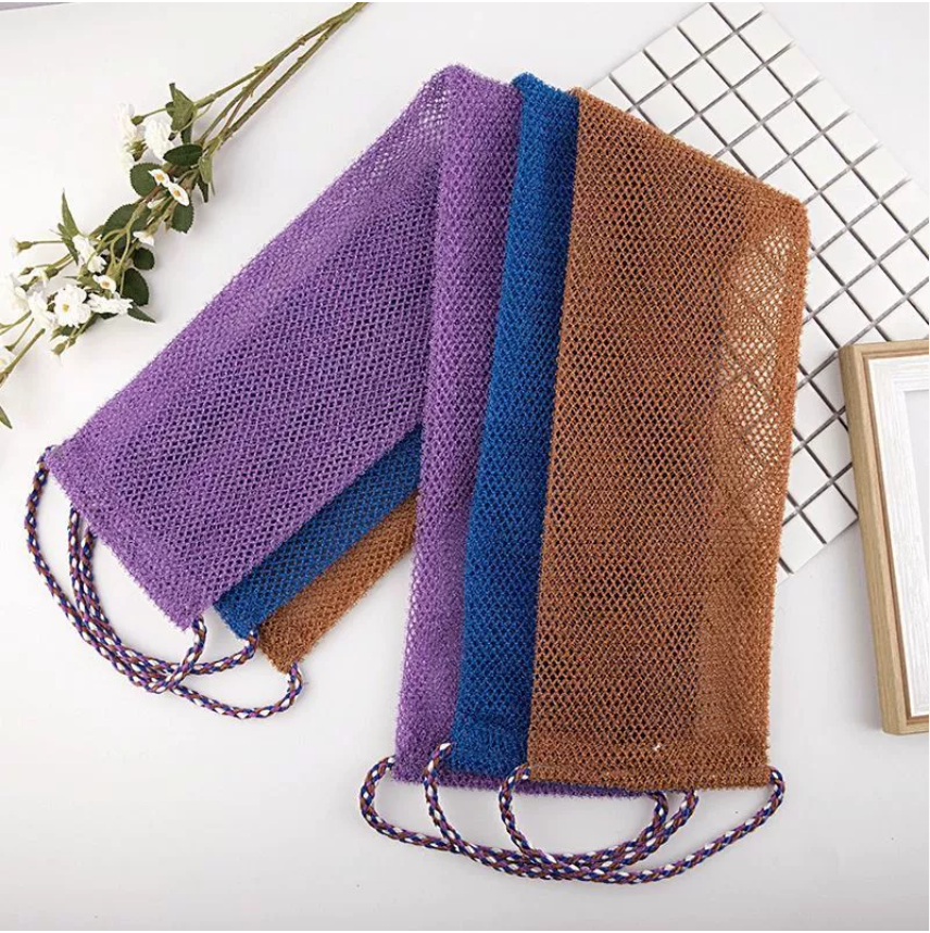 Трансграничная африканская скребковая сетка Скребковая полоска Скребковая полотенце для мужчин и женщин Полотенце для сауны с завязками Двухслойное чудо-средство для удаления грязи и пятен