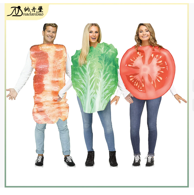 Трансграничные вирусные овощи и фрукты Косплей-костюмы Косплей-костюмы с принтами для вечеринок в честь Хэллоуина Костюмы для сценических выступлений Причудливые маскарадные костюмы