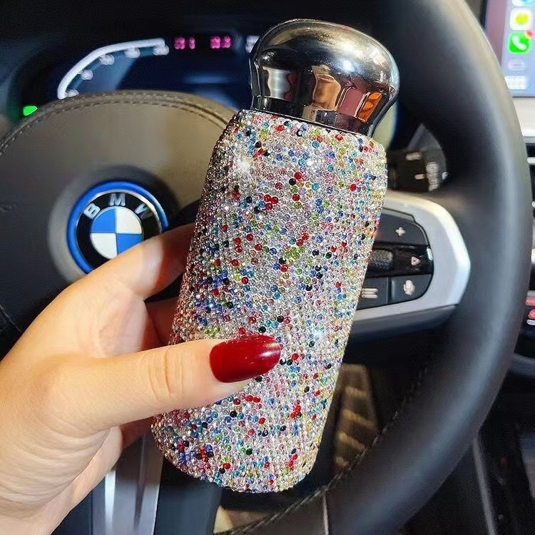 Изолированная чашка с инкрустацией из бриллиантов Чашка из нержавеющей стали 304 Высококачественная изолированная фляга Подарочные изделия Бутылка для воды Портативная Популярная онлайн-сенсация